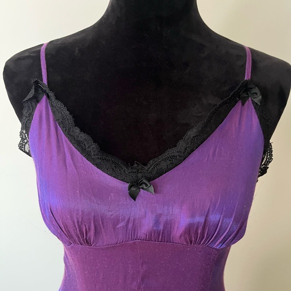 Cider Purple Satin-Feel Slip Dress - Picture 2 of 6